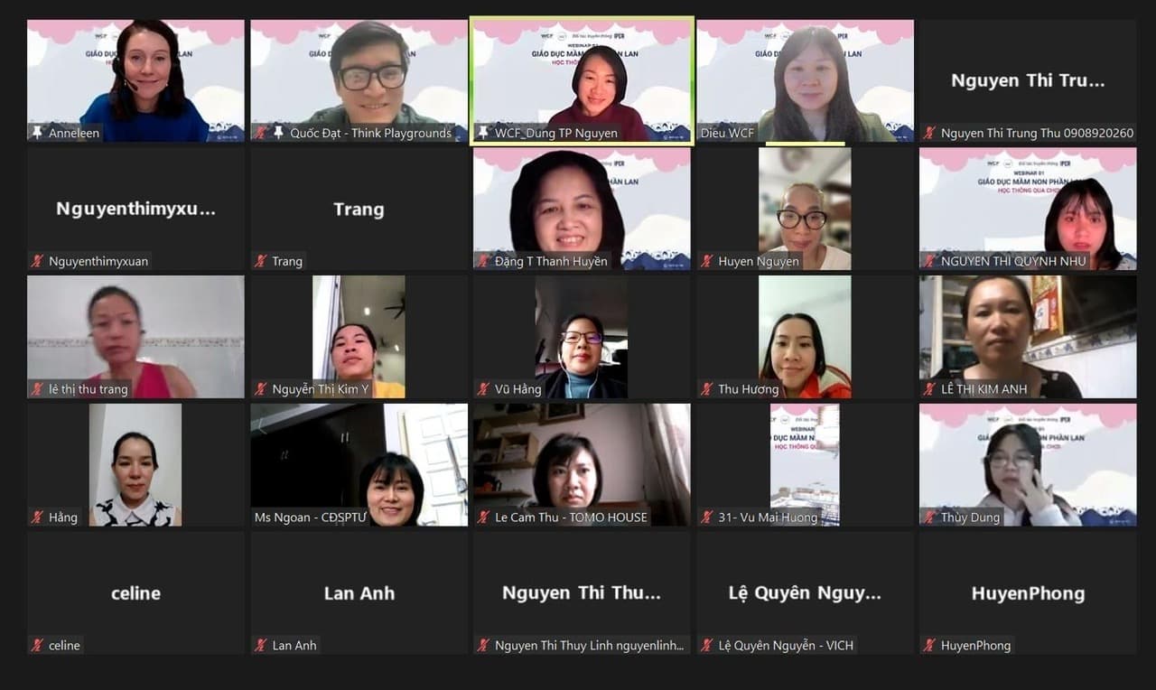 2024: A series of 10 webinars on different aspects of Finnish Early Childhood Education by Finnish education experts for Vietnamese educators and investors